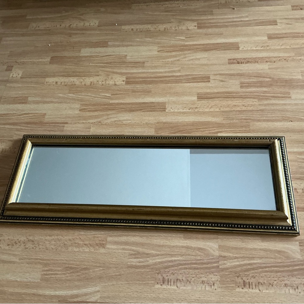 Vintage gold ornate framed mirror 24x9” - Picture 5 of 9
